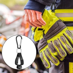 Set 6 Cleme Suport pentru Mănuși de Protecție cu Carabină, Clemă cu Dinți Întrepătrunși și Desprindere de Siguranță, Prindere pe Curea, Negru - Img 7