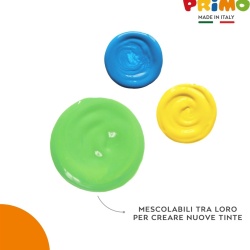 Set 6 culori tempera lavabilă pentru copii PRIMO, 1 litru cu dozator/pompă, vopsea lavabilă pentru hârtie, carton, pânză, sticlă, +3 ani - Img 2