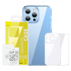 Set de protectie Baseus SuperCeramic carcasa din sticla transparenta si sticla securizata pentru iPhone 14 Plus.