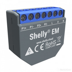 Shelly 2.5 comutator de releu inteligent Wi-Fi cu 2 canale, cu contor de putere si modul obturator cu role