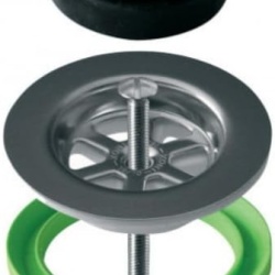 Sifon Ventil de Scurgere Universal pentru Chiuvetă de Bucătărie, Coș Filtru Inox 304 Satinat Ø 80-85 mm, Racord 1 1/2", Dop Cauciuc Rigid și Garnituri Incluse, Fabricat în Italia - Img 6
