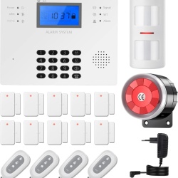 Sistem de alarma 4G din 17 piese, telecomandă fara fir prin apel/SMS cu alarma sirena 120DB, senzor de usa, senzor anti-animale de companie pentru casa, apartament, garaj