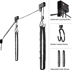 Sistem de Ridicare și Depozitare pe Tavan Rad Sportz Kayak Hoist, Suport Tip Scripete pentru Caiac, Canoe, Scări și Cutii Portbagaj, Capacitate 57 kg (125 lbs), Mecanism de Blocare Automată, pentru Garaj și Înălțimi până la 3.65 m - Img 5
