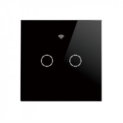 SmartWise T4 EU 2C WiFi + RF comutator de lumină inteligent controlabil de la distanță (funcționează numai cu live, fără neutru) (R2, negru)