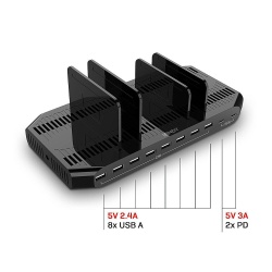 Statie de incarcare Lindy cu 10 porturi USB, 120W, 73435 - Img 2