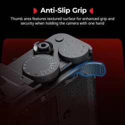 Suport / Priză pentru Degetul Mare SMALLRIG cu Capac pentru Pat Cald și Buton Declanșator pentru FUJIFILM X-E5 (Negru) - 5452 - Img 6