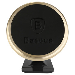 Suport telefon magnetic auto, Baseus 360, cu banda adeziva, gold