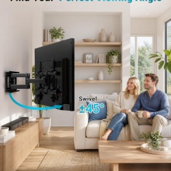 Suport TV de Perete Full Motion Typec Home pentru Televizoare de 37-85 Inch, Braț Dublu Heavy Duty, Rotire și Înclinare (Până la 60 kg / 132 lbs) - Img 4