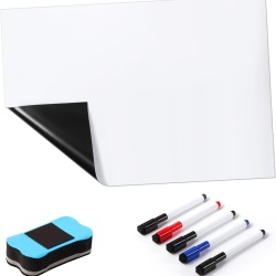Tablă Magnetică Albă pentru Frigider Typec Home – Format A3 (42 x 29.3 cm), Suport Magnetic Integral, Include 5 Markere Colorate și Ștergător Magnetic