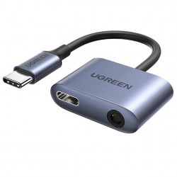 UGREEN CM231 Adaptor USB-C la USB-C + mufa 3,5 mm (gri)