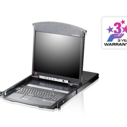 19" 8P C5 D.Rail LCD KVM IP SW. W/US KB