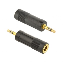 ADAPTOR audio GEMBIRD stereo (1 x 6.35 mm jack M la 1 x 3.5 mm jack T), negru, "A-6.35F-3.5M"