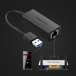Adaptor de retea UGREEN CR111 USB 3.0 la RJ45 (black) - Img 6