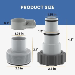 Adaptor furtun piscină Tip A și B compatibil Intex, pentru pompă de filtrare cu conexiune filetată - Img 2