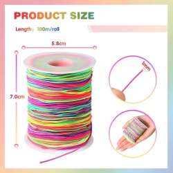 Ață Elastică pentru Brățări, 1 mm × 100 m, Design Curcubeu / Multicolor, Material TPE și Nailon, Ideală pentru Bijuterii DIY și Crafting - Img 7