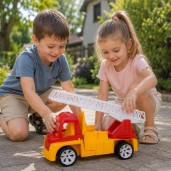 AUTOSPECIALA POMPIERI CU SCARA PORTOCALIU ROSU 46CM - Img 3