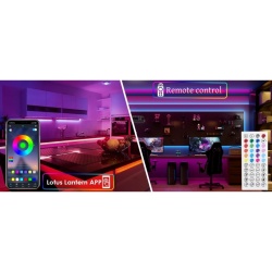 Banda LED RGB Oricean® 10 m – Bluetooth, mod muzica, aplicatie HappyLighting, telecomanda 44 butoane, timer, intensitate reglabila, 300 LED-uri multicolore - Img 2