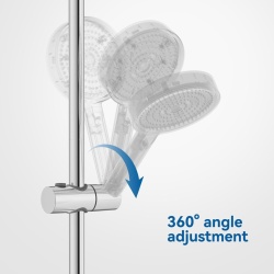 Bară de Duș Reglabilă Auralum 70 cm din Inox Cromat, Suport Pară de Duș Reglabil pe Înălțime și Rotativ 360°, Sistem de Prindere Variabil pe Găurile Existente, Finisaj Lucios Anti-Coroziune - Img 4
