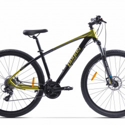 Bicicleta MTB Pegas Drumet, cadru aluminiu, marime M, 24 viteze, manete schimbator Shimano, frane disc fata/spate, roti 29 inch, Negru