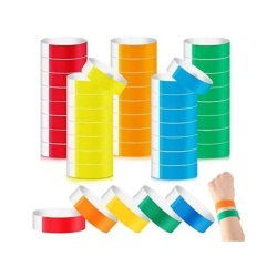 Bratari de hartie Typec Home pentru evenimente, impermeabile, autocolante, multicolor (rosu, verde, galben, albastru, portocaliu), 500 buc.