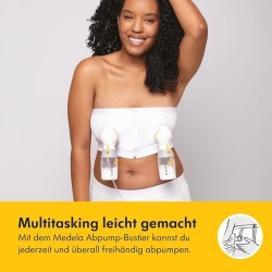 Bustieră pentru Pompare Mâini Libere Medela Hands-Free Pumping Bustier, Tehnologie Adaptive Stretch pentru Confort și Flux Optim de Lapte, Fără Cusături Deranjante, Compatibilă cu Pompe Electrice Duble și Simple, 93% Nailon / 7% Elastan - Img 4