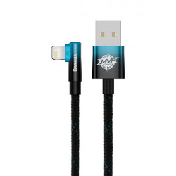 Cablu 90 Baseus MVP 2 cu cot cu USB lateral / mufa Lightning 1m 2.4A albastru (CAVP000021) - Img 4