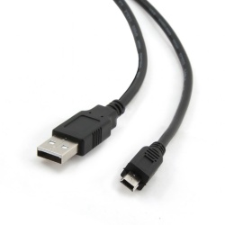 CABLU alimentare si date GEMBIRD, pt. smartphone, USB 2.0 (T) la Mini-USB 2.0 (T), 1.8m, conectori auriti, negru, "CCP-USB2-AM5P-6" (timbru verde 0.08 lei)