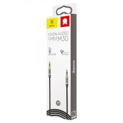 Cablu Audio Baseus Yiven 3.5 mascul M30 1.5M Argintiu+ Negru - Img 2