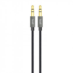 Cablu AUX mini mufa 3,5 mm la mini mufa 3,5 mm Budi, 1,2 m (negru)