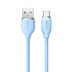 Cablu Baseus, cablu USB - USB Type C 100W 2 m lungime Jelly Liquid Silica Gel - albastru