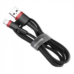 Cablu Baseus Cafule USB la Lightning, 2A - 3m , negru rosu - Img 3