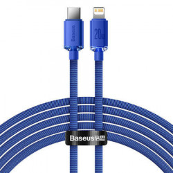 Cablu Baseus Crystal Shine USB-C la Lightning, 20W, PD, 2m (albastru)