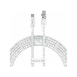 Cablu Baseus Explorer Series, USB-C la USB-C, 100W, 2m, Alb