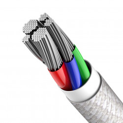 Cablu Baseus High Density Braided Cable Type-C laLightning, PD, 20W, 1m (White) - Img 2
