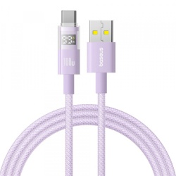 Cablu Date si Incarcare USB-A - USB-C Baseus Display 2, 100W, 2m, Mov P10382701511-01