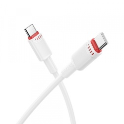 Cablu Date si Incarcare USB-C - USB-C Borofone BX110 Beneficio, 60W, 1m, Alb