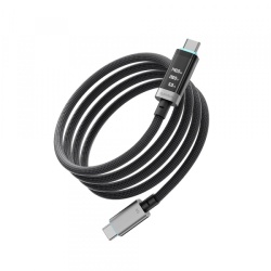 Cablu Date si Incarcare USB-C - USB-C Cuktech CTC620P Display, 240W, 2m, Negru CCTC620POSBK