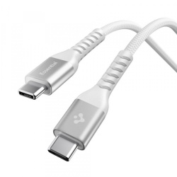 Cablu Date si Incarcare USB-C - USB-C Spigen EB10010CCA, 100W, 1m, Alb ACA11102