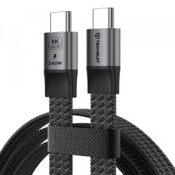 Cablu Date si Incarcare USB-C - USB-C Techsuit ElysiumSync Pro CX1, 240W, 1m, Gri