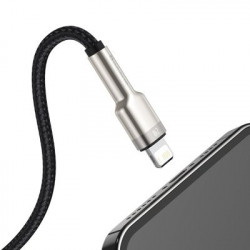Cablu de date metalic Baseus Cafule Series USB - Lightning 2.4A 0,25 m negru - Img 4