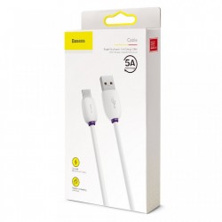 Cablu de date si incarcare , Baseus Purple Ring HW Quick Charger Usb la USB Type C 40W 1m Alb - Img 5