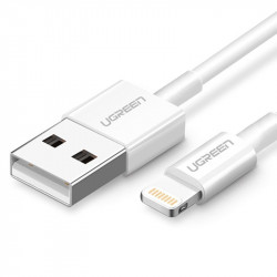 Cablu de date UGREEN USB la Lightning 2.4A - 2m alb