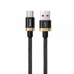 CABLU DE DATE USB-C, BASEUS PURPLE GOLD RED, SUPERCHARGE 40W, QUICK CHARGE 3.0, 1 M, NEGRU