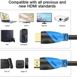Cablu HDMI 2.0 4K/60Hz de 10 Metri (Viteză 18Gbps), Conectori Platiți cu Aur, Suport Ethernet, ARC și Video 3D, Compatibil PlayStation, PC, HDTV - Img 5