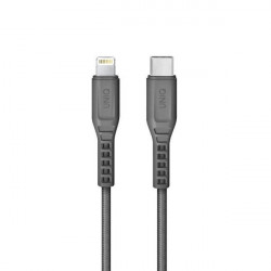 Cablu UNIQ MFI Flex USB-C la Lightning 18W - gri, 1.2 m
