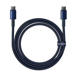 Cablu USB-C la USB-C Baseus Tungsten Gold, 100W, 1m (albastru) - Img 6