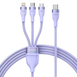 Cablu USB tip C / USB tip A Baseus Flash Series II - USB tip C / Lightning / micro USB 100 W 1,5 m mov (CASS030201)