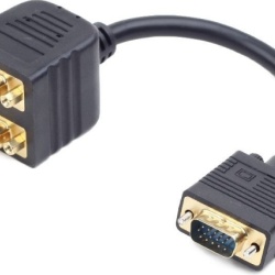 CABLU video GEMBIRD, splitter VGA (T) la 2 x VGA (M), 20cm, negru, "CC-VGAX2-20CM" (timbru verde 0.18 lei)