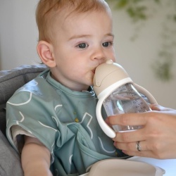 Cană de Învățare cu Pai BÉABA 300 ml din Tritan, 100% Anti-Scurgere, Mânere Detașabile, Fără Scurgeri chiar și Deschisă, De la 8 Luni, Nuanță Clay - Img 4
