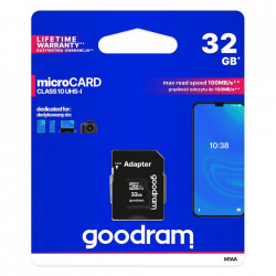 Card de memorie Goodram Microcard 32 GB micro SD HC UHS-I clasa 10 + adaptor SD (M1AA-0160R12)
